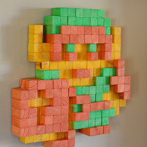 Enlace a un fan art de píxeles de madera de 8 bits