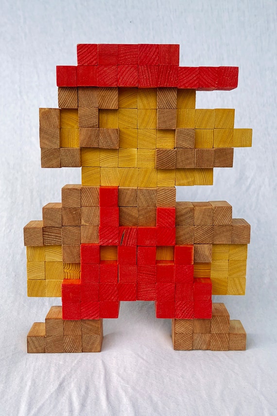 Mario 8-Bit Wooden Pixel Fan Art - Etsy