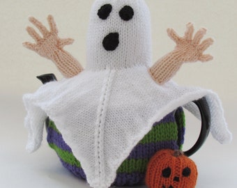 Creepy Cuppa Halloween Ghost Tea Cosy Knitting Pattern