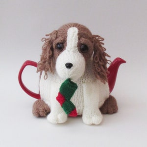 Springer Spaniel Tea Cosy Knitting Pattern to knit your own dog teapot cover - perfect for dog lovers