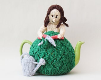 Naked Gardener Tea Cosy Knitting Pattern, Knit Your Own Teapot Warmer Project