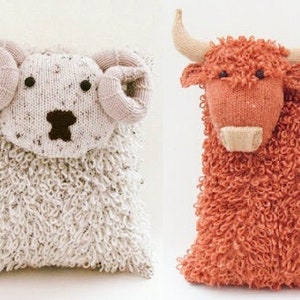 Heilan Coo & Shetland Sheep Cushion Knitting Patterns