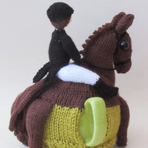 Dressage Horse and Rider Tea Cosy Knitting Pattern to knit this amazing equestrian teapot cover for horse lovers image 6