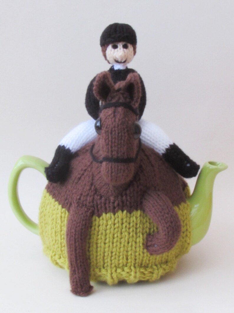 Dressage Horse and Rider Tea Cosy Knitting Pattern to knit this amazing equestrian teapot cover for horse lovers image 8