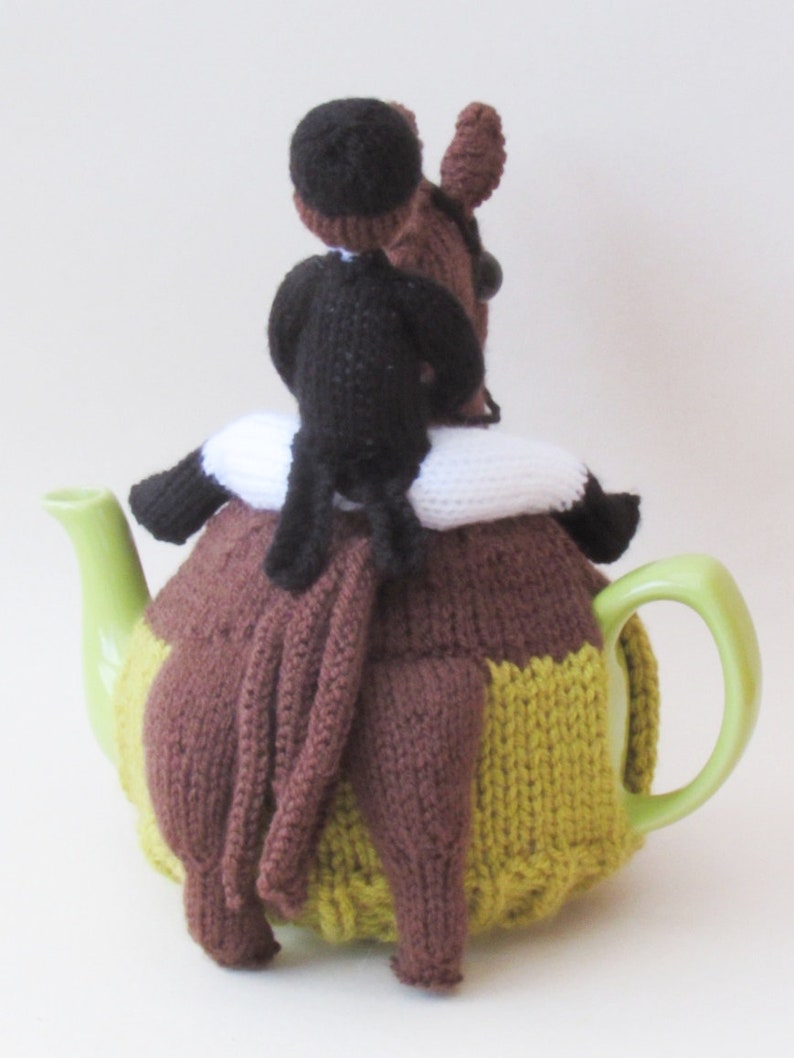 Dressage Horse and Rider Tea Cosy Knitting Pattern to knit this amazing equestrian teapot cover for horse lovers image 3