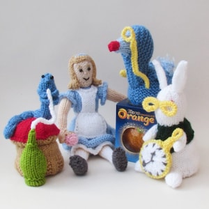Alice in Wonderland Terrys Chocolate Orange Cosies Part 1 Knitting Pattern - 11 page knitting pattern to knit your own Alice covers
