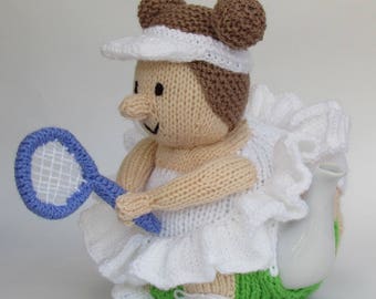 Wimbledon Tennis Player Tea Cosy Knitting Pattern