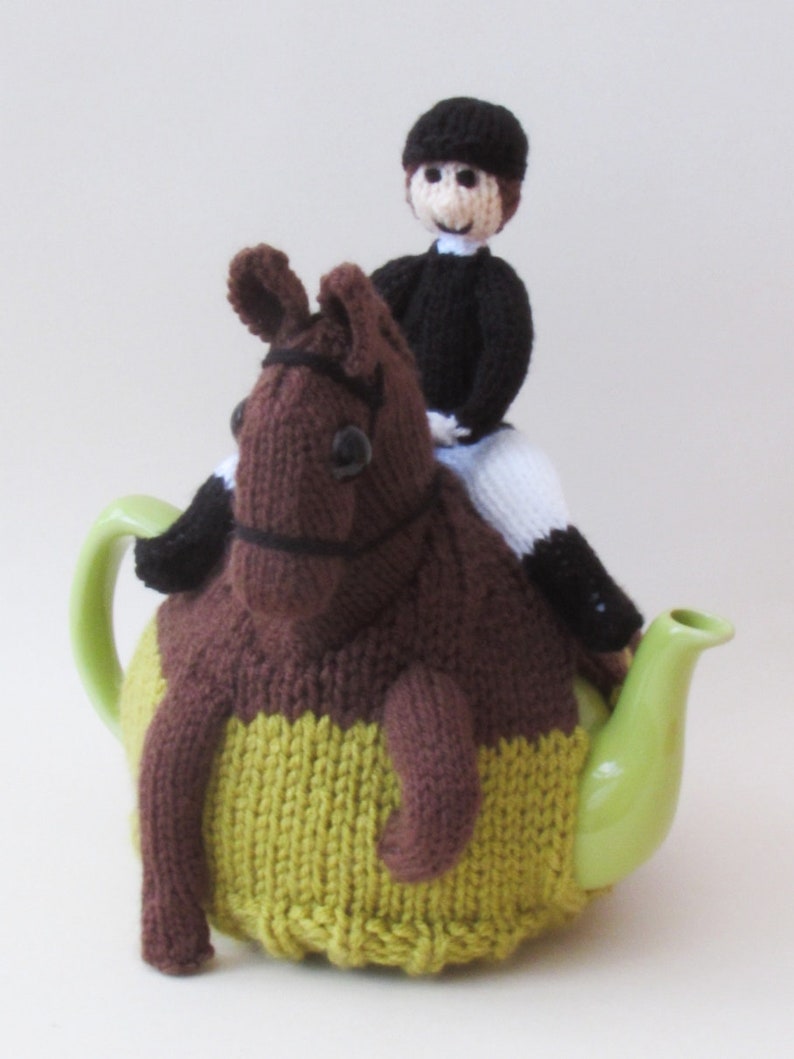 Dressage Horse and Rider Tea Cosy Knitting Pattern to knit this amazing equestrian teapot cover for horse lovers image 9