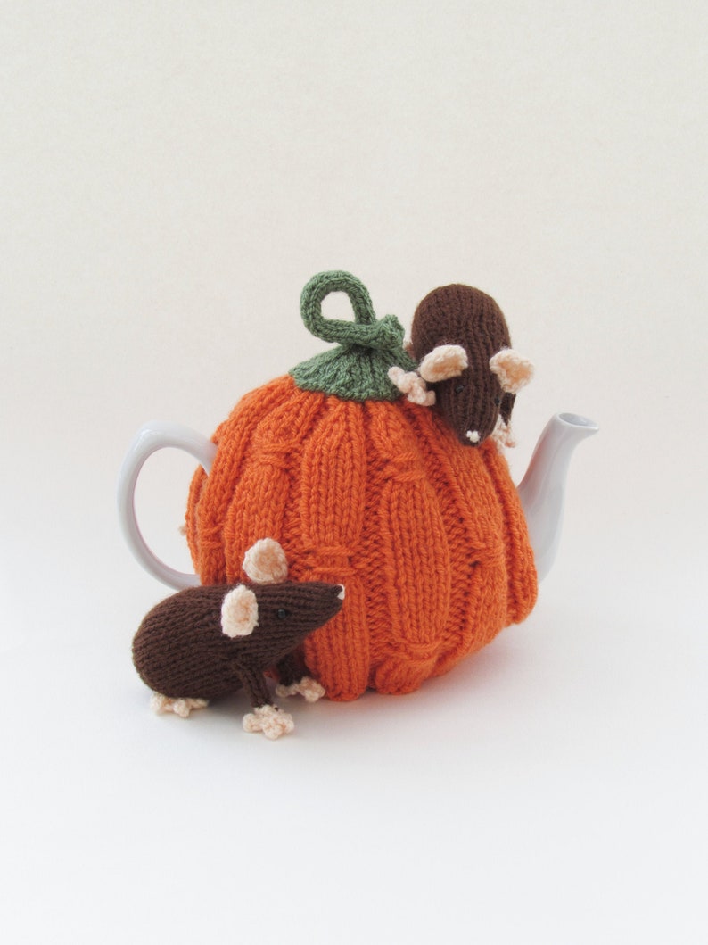 Harvest Pumpkin Tea Cosy Knitting Pattern image 1