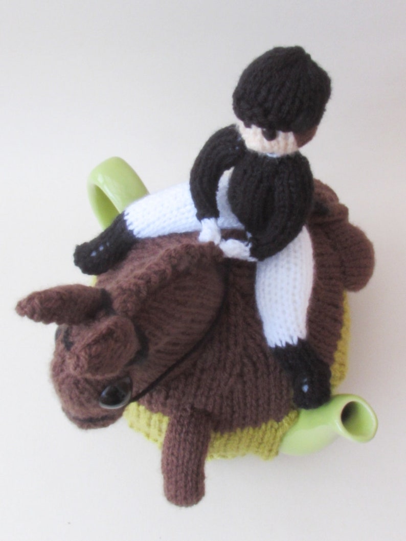 Dressage Horse and Rider Tea Cosy Knitting Pattern to knit this amazing equestrian teapot cover for horse lovers image 10