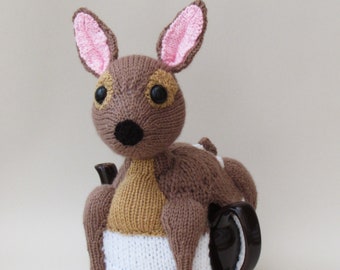 Vintage Woodland Deer Tea Cosy Knitting Pattern to knit your own beautiful doe deer teapot cover