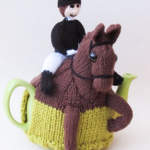 Dressage Horse and Rider Tea Cosy Knitting Pattern to knit this amazing equestrian teapot cover for horse lovers image 5