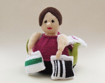 Shopaholic Tea Cosy Knitting Pattern