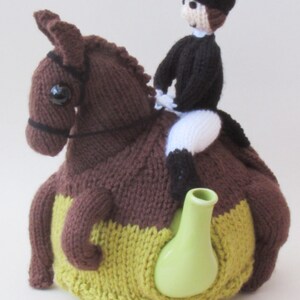 Dressage Horse and Rider Tea Cosy Knitting Pattern to knit this amazing equestrian teapot cover for horse lovers image 4