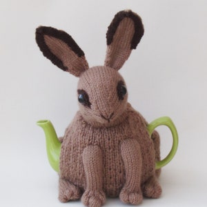 March Hare Tea Cosy Knitting Pattern to knit your own Easter Bunny theme teapot cover