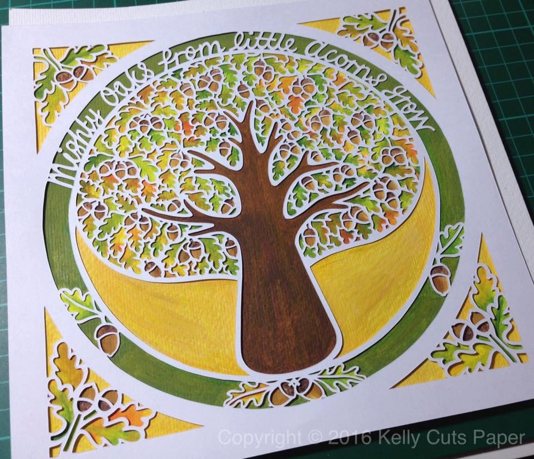 Mighty Oak Digital Papercut Template - Etsy