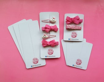 Tarjetas para moños de pelo - Tarjetas de presentación para pinzas de pelo - Exhibidores de tarjetas para pinzas - Tarjetas para pinzas de moño - Tarjetas de soporte para moños - Tarjetas de soporte para pinzas de pelo
