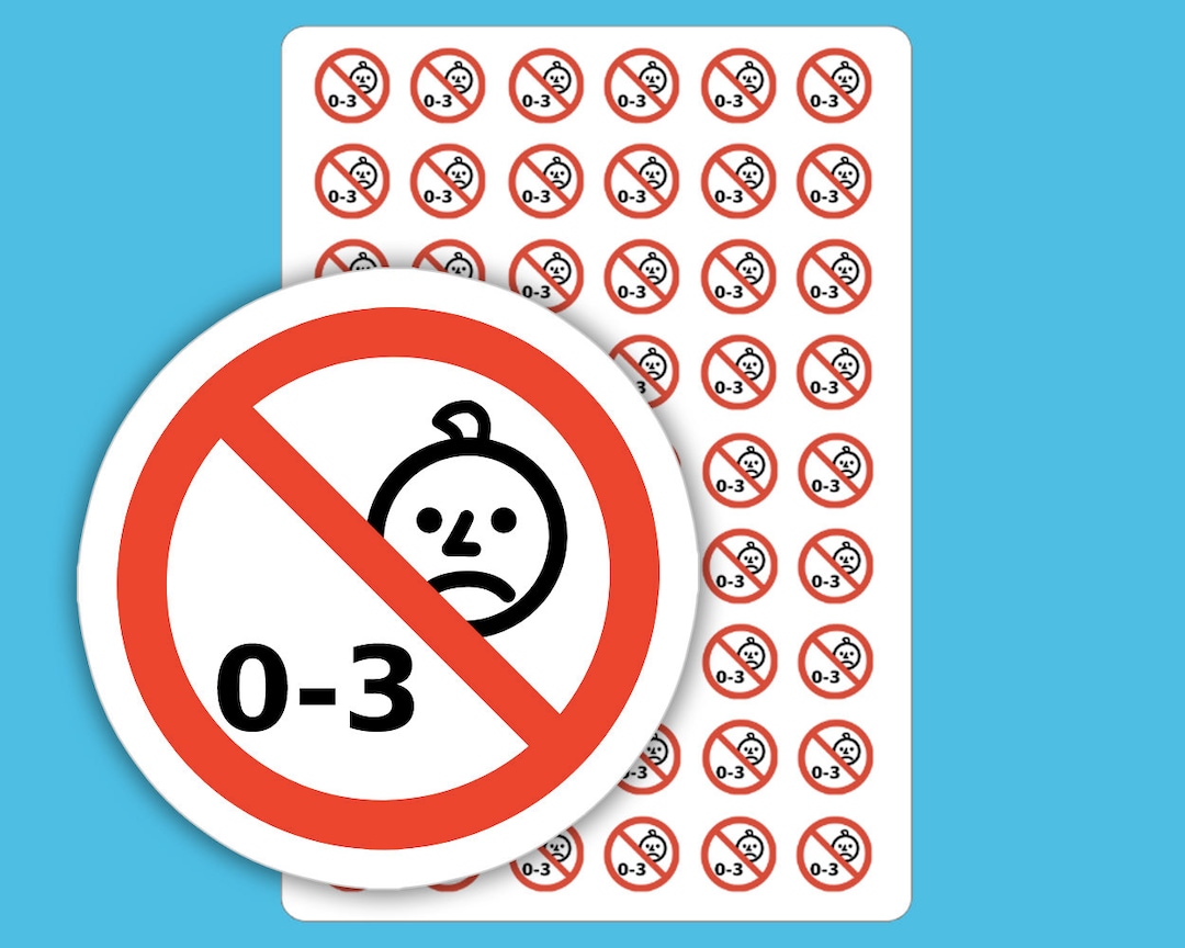 Toy Warning Labels Not Suitable for Children Under Three Years Stickers Not for Young Children