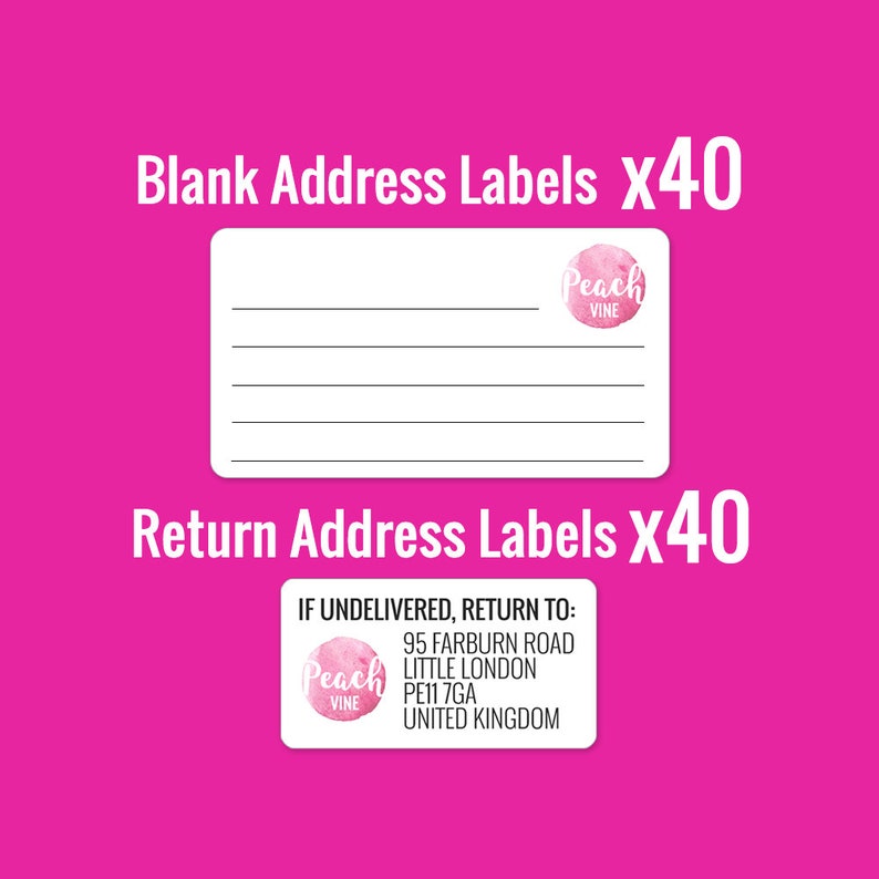 Blank Address Labels and Return Address Labels Bundle 40 Etsy UK