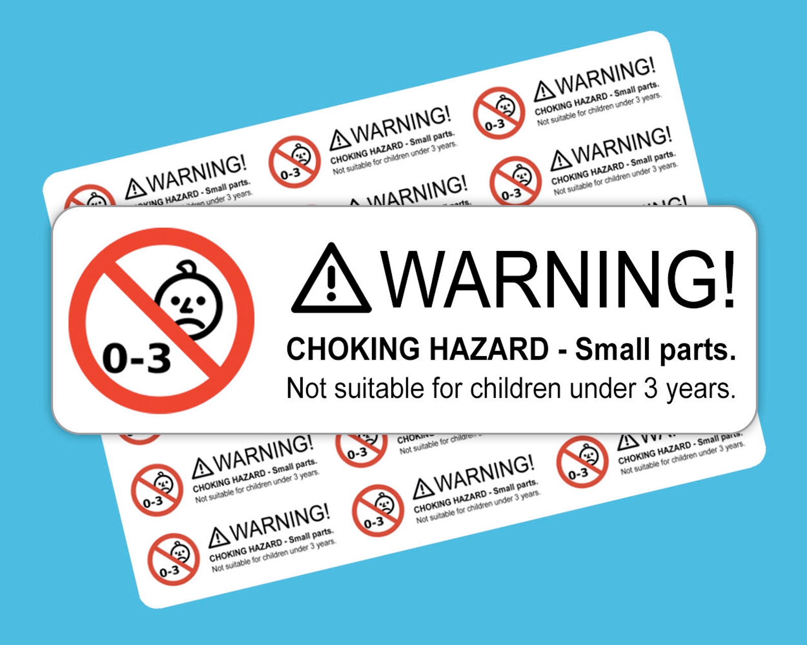 Small Parts Warning Stickers Not Suitable For Children Under Etsy UK