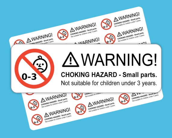 Small Parts Warning Stickers - Not Suitable For Children Under Three Years  Due to Small Parts - Toy Safety Stickers - Warning Labels