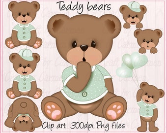 Sublimation Images clipart d’ours en peluche, ours en peluche mignons, ours, bébés ours, baby shower, (utilisation personnelle et petite entreprise). Fichiers PNG 300dpi