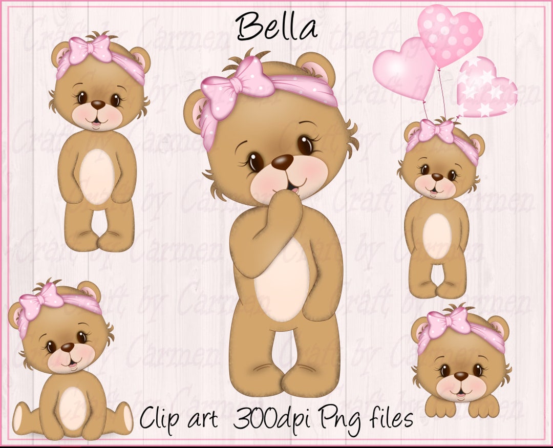 Buy Sublimation Bella the Bear Cute Bears Teddy Bear Clipart Online in  India Etsy