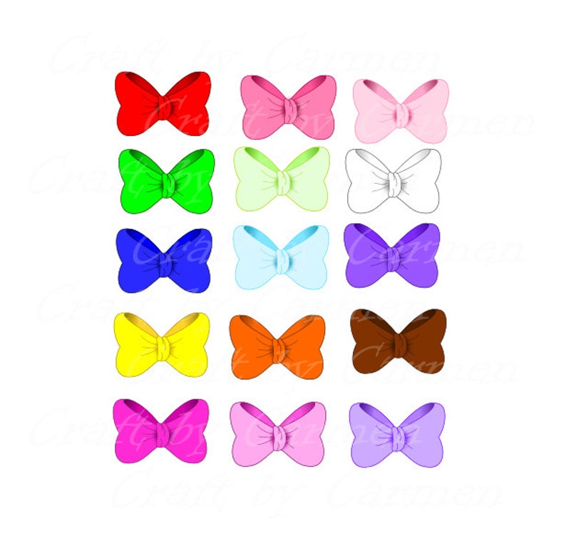 Bows clip art cute bows bow digital art scrapbook graphic | Etsy