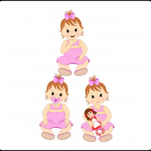 Bebe Fille Bebes Clipart Bebe Douche Clip Art Bebe Mignon Etsy