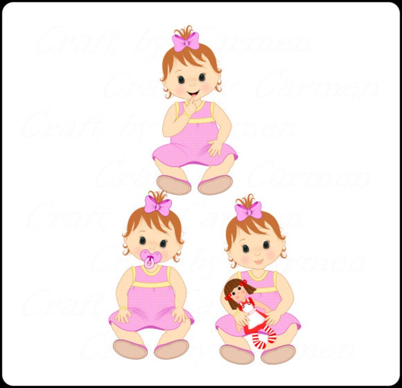 Bebe Fille Bebe Clipart Baby Shower Clip Art Bebe Mignon Etsy