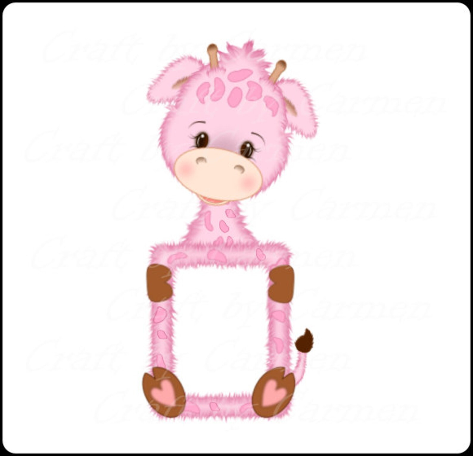 Giraffe Frame Cute Giraffes Zoo Jungle Safari Baby Etsy