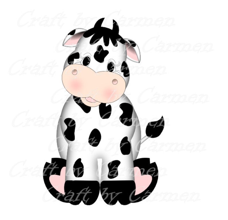 digital art .Transparent background personal /& small business use scrapbook Cow clip art farm graphic design,