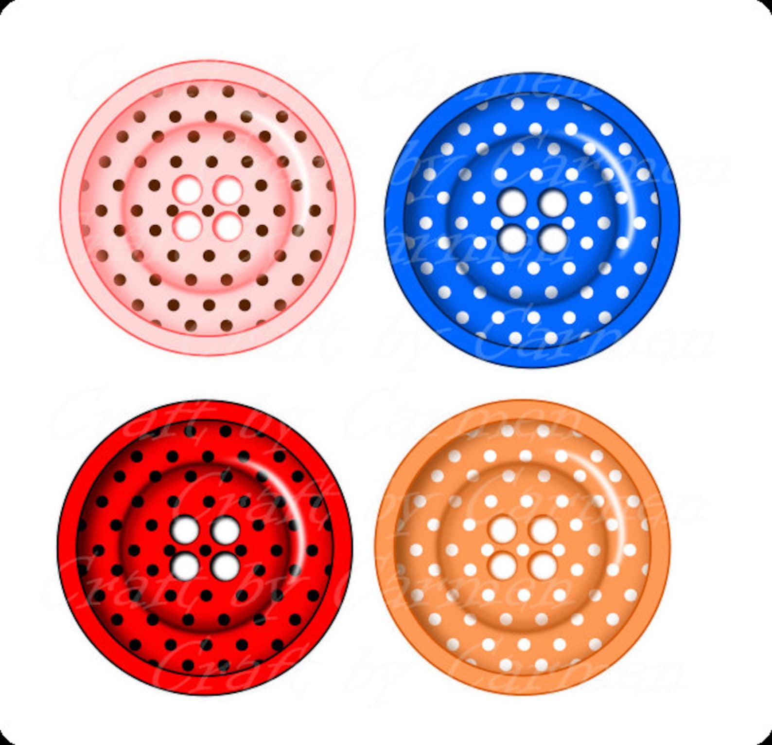 Sewing Buttons Clip Art Buttons Sew Clipart Scrapbook Etsy