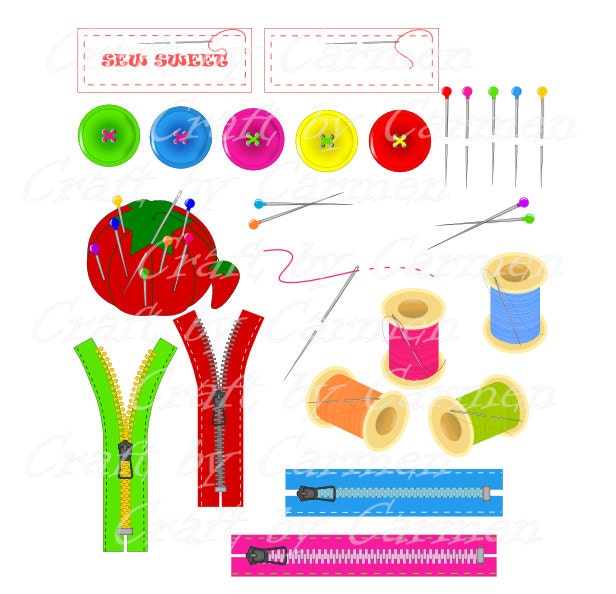 Sewing Pin Clipart, Sewing Clip Art Needle Seamstress String Twine