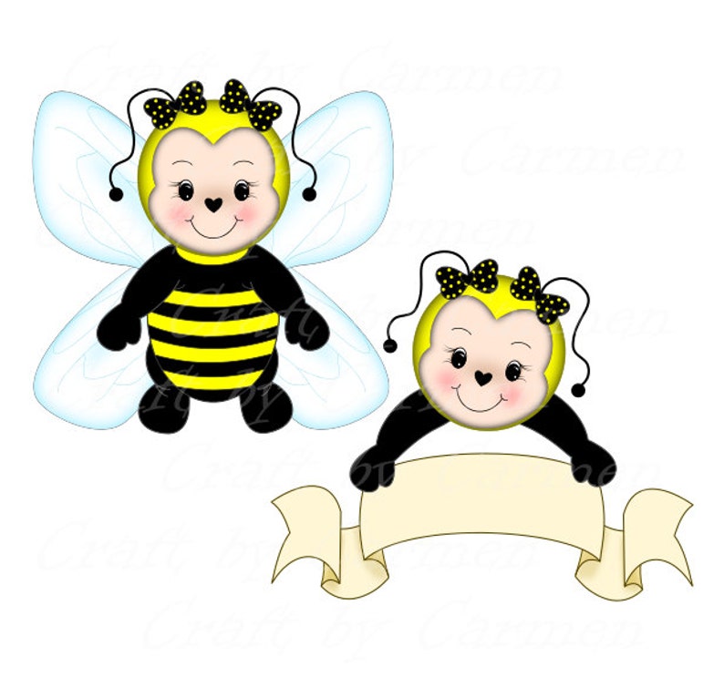 Download Bee clip art cute bees garden graphic design scrapbook | Etsy