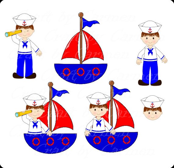 Sailor Clip Art Boat Baby Boy Cute Sailor Ahoy Baby Etsy