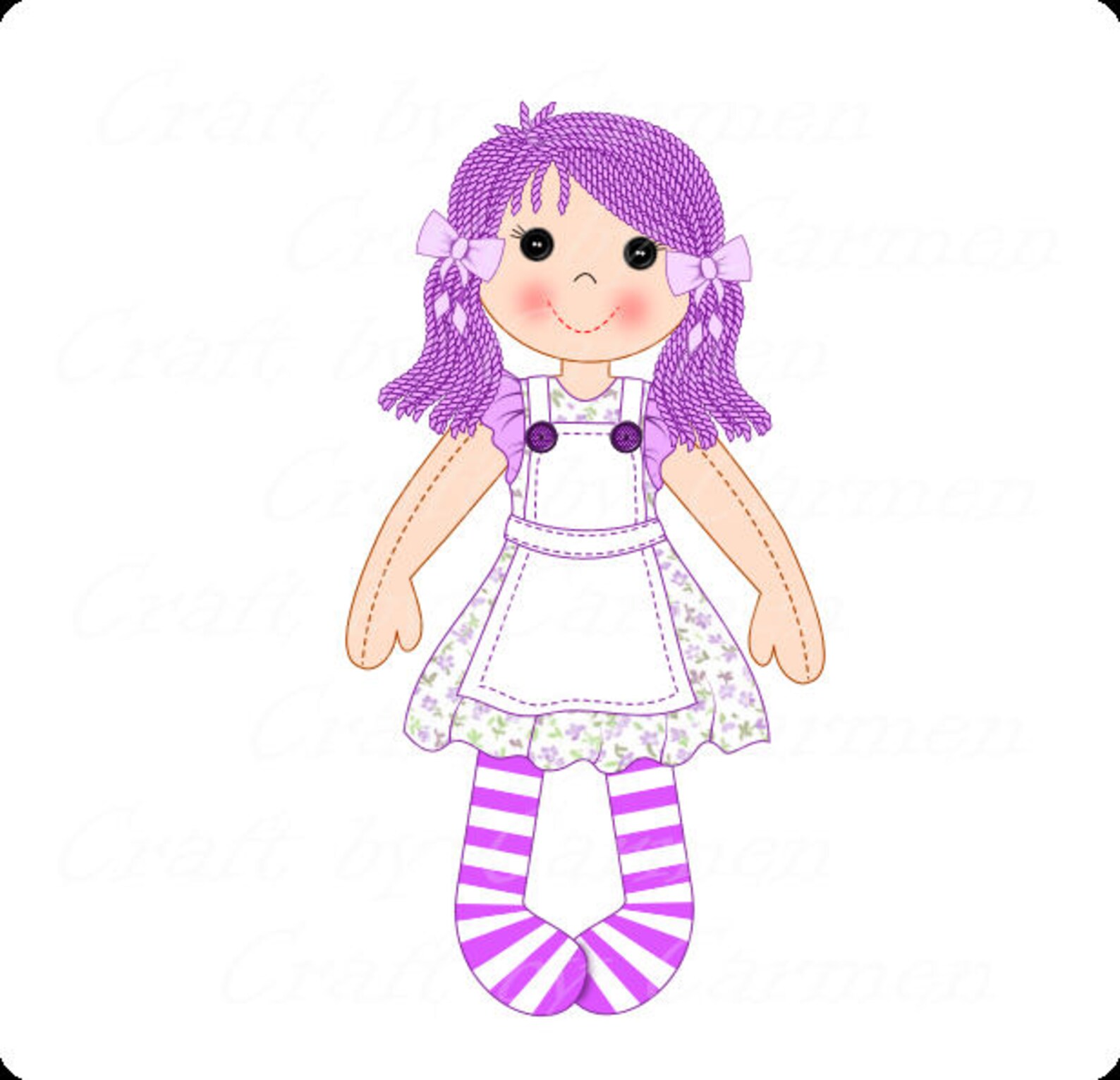 Rag Doll Clip Art Cute Doll Girllittle - Etsy