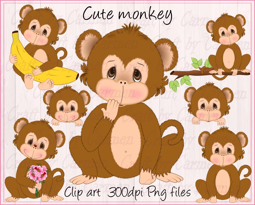 Little Monkey PNG Picture, Happy Little Monkey, Monkey Clipart