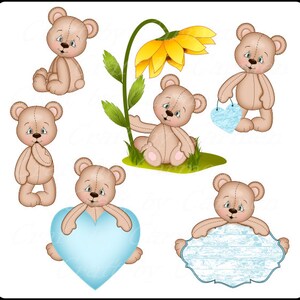 Teddy Bear Clip Art Cute Bearsbear Baby Bearsclipartbaby - Etsy