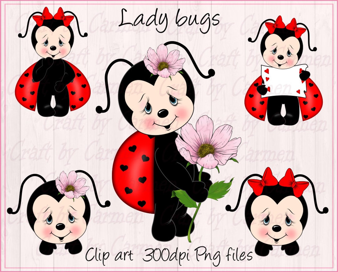 Lady Bug Cartoon PNG Clip Art Image​