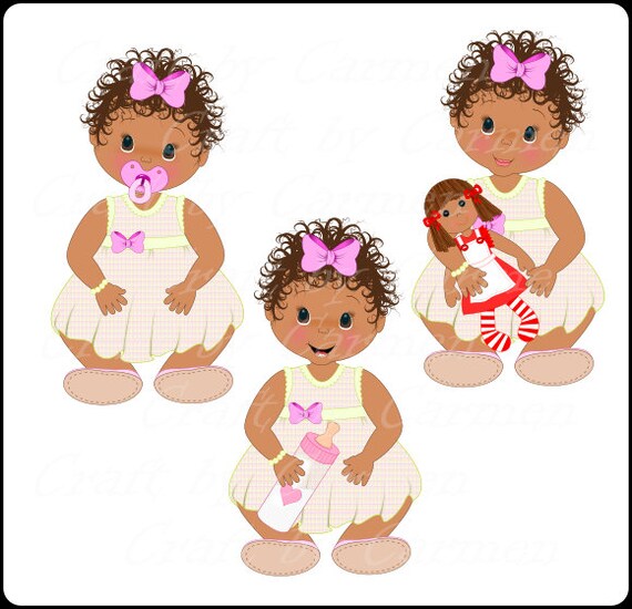 Bebe Fille Bebes Clipart Bebe Douche Clip Art Bebe Mignon Etsy