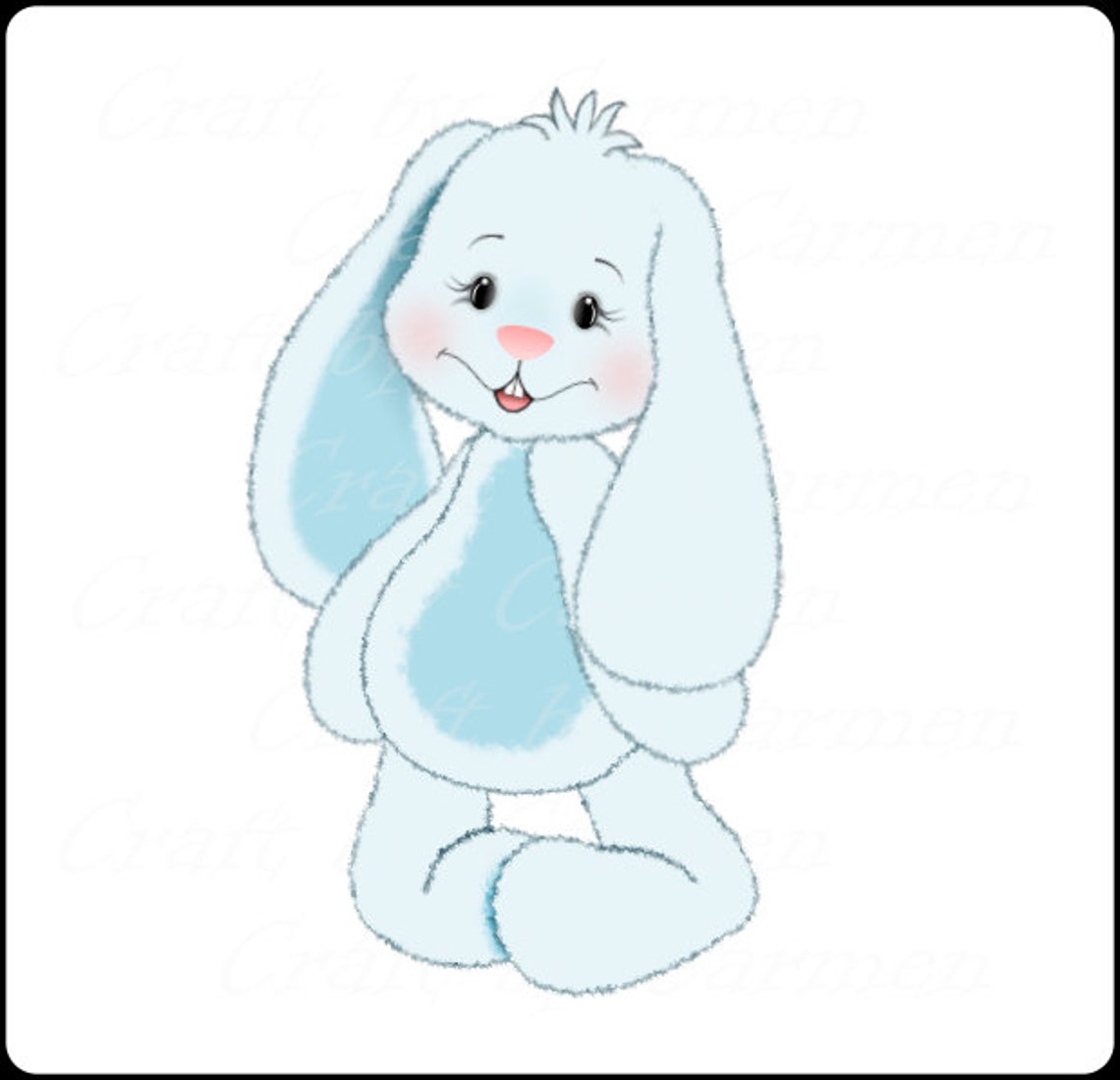 Bunny Clip Art Clipartcute Bunniesscrapbookdigital | Etsy