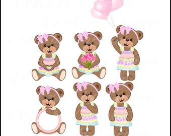 Teddy bear clip art, cute, bear, baby bears,digital art, cute teddy bears,scrapbook, (personal & small business use). 300 dpi  PNG Files