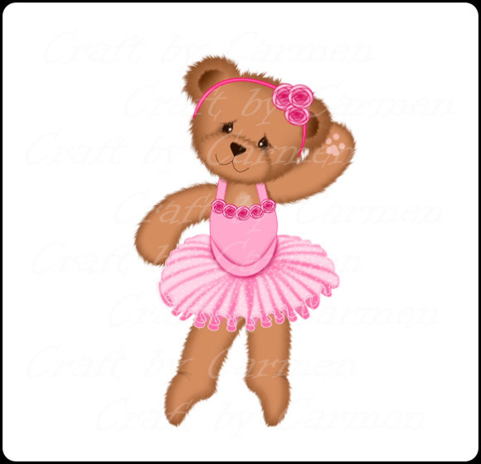 Ballerina teddy bear teddy bear ballerina clip art digital Etsy