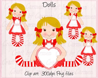 Rag doll, sublimation, clip art, cute doll, girl, scrapbook, graphic design, (personal & small business use). 300dpi  Transparent background
