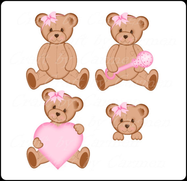 Teddy bear clip art cute bear baby bears digital art | Etsy