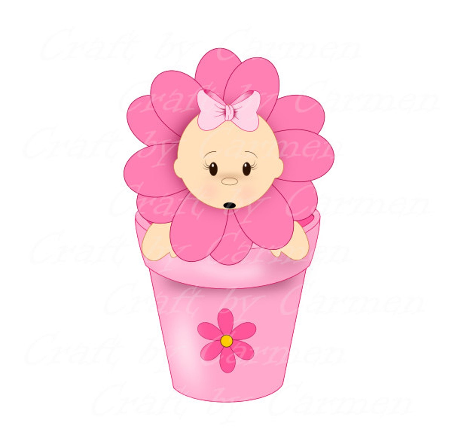 Baby flower clip art garden digital art scrapbook Etsy