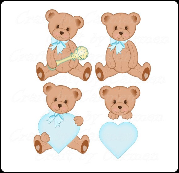 Teddy Bear Clip Art Mignon Ours Bebes Ours Art Numerique Etsy