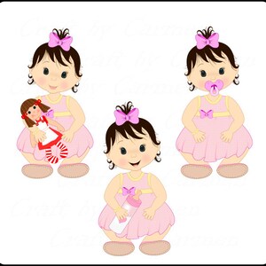 Bebe Fille Bebes Clipart Bebe Douche Clip Art Bebe Mignon Etsy