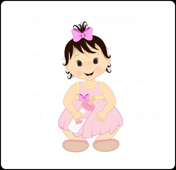 Bebe Fille Bebe Clipart Baby Shower Clip Art Bebe Mignon Etsy